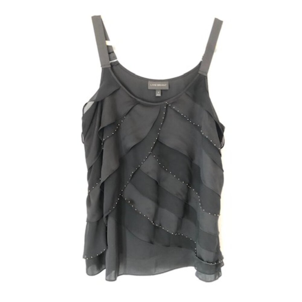 Black LB ruffled top